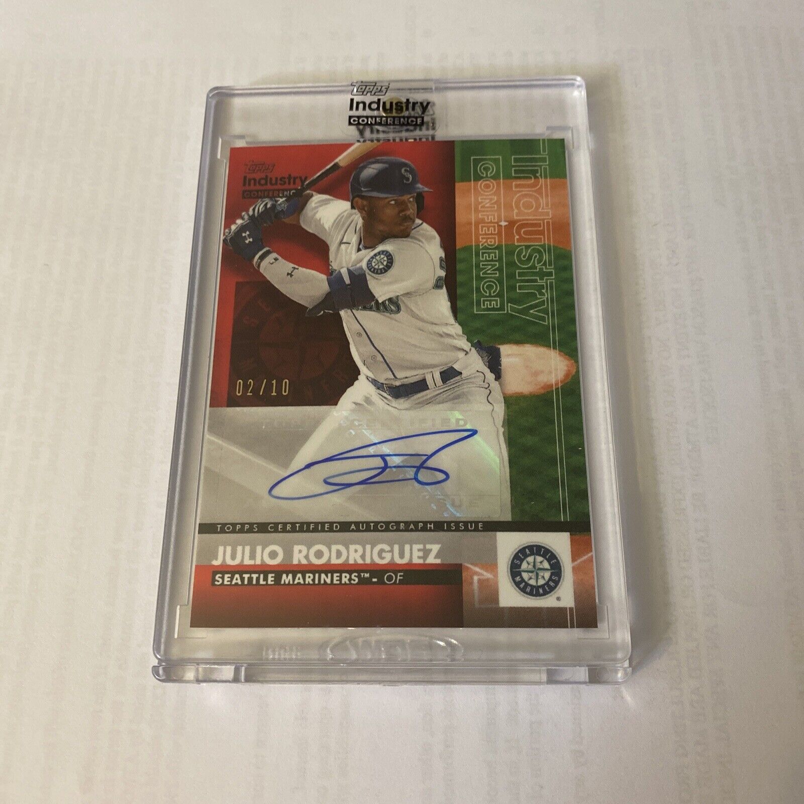 2022 Topps Industry Julio Rodriguez Mariners Autograph Card #'d 2/10 Sealed