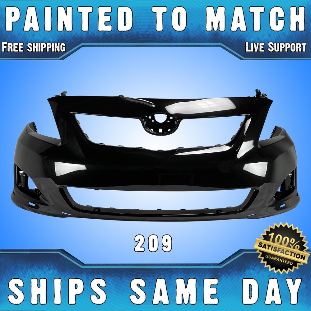Painted 209 Black Front Bumper Cover for 2009-2010 Toyota Corolla S XRS