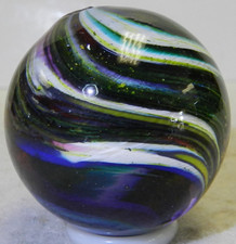 16642m Nice Handmade Contemporary Swirl Marble With Aventurine 1.20 Inches Mint
