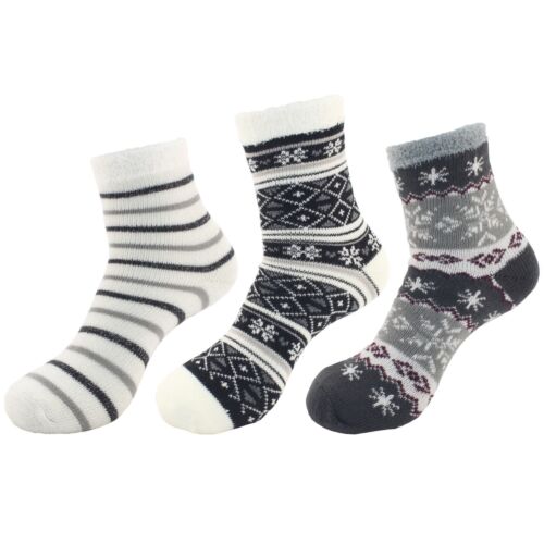 Double Layer Thick Soft Warm Fuzzy Home Cabin Crew Ankle Socks, 3 or 4 Pairs - Picture 8 of 23