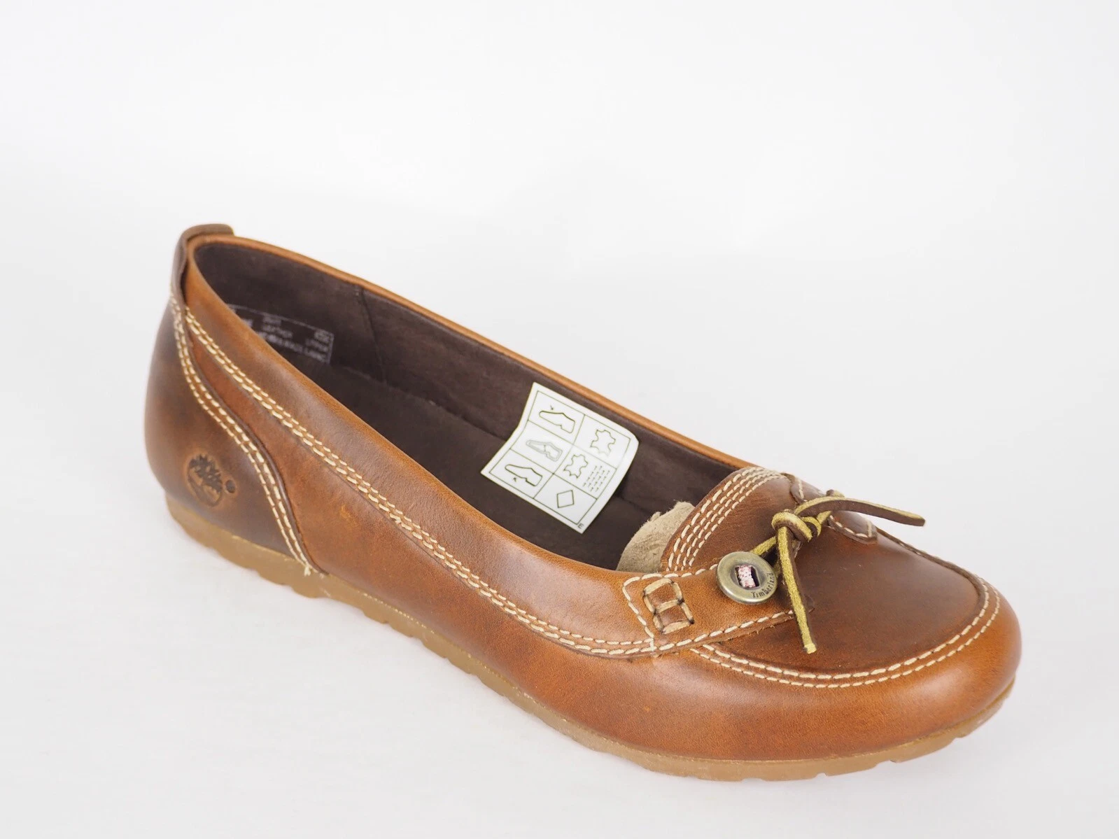 Ballerine da donna Timberland Jada corte 25611 in pelle marrone scuro scarpe casual