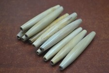 100 PCS BROWN BUFFALO HORN TUBE HAIR PIPE CHOKER BEADS 2 1/2" T-3085