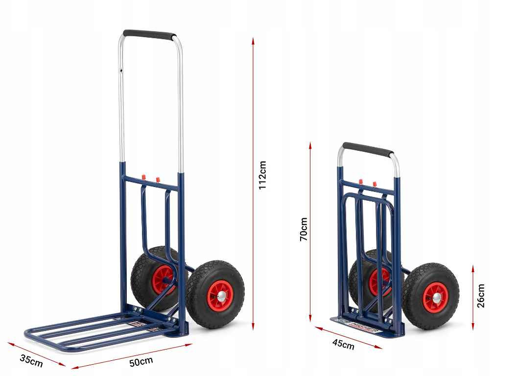 Chariot pliable Higher Professionnel 150 kg pour éviter le mal de dos
