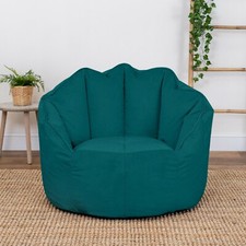 Velvet Oyster Bean Bag Accent Chair Adult Teen Luxury Living Room BeanBag