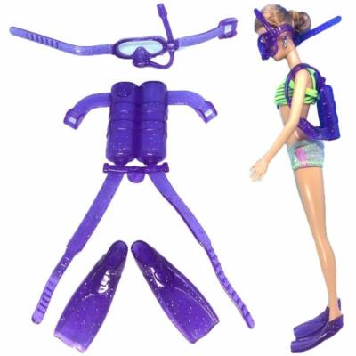 Doll Diving Equipment Set Scuba Tank Googles Fins for Barbie Dolls 11.5 Inch