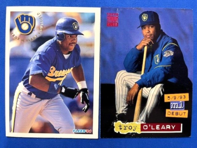 #ad Troy O#x27;Leary 1994 Fleer amp; 1994 Topps Stadium Club Baseball ML Debut Brewers $0.99