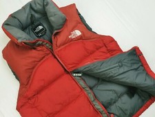 HOT Women THE NORTH FACE NUPTSE 700 GOOSE DOWN PUFFER CRIMSON RED VEST Jacket S