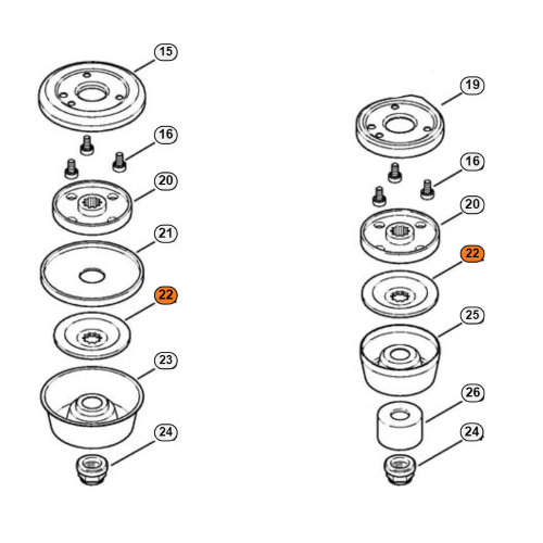 STIHL DISCO PRESSIONE FLANGIA FISSAGGIO DISCO DECESPUGLIATORE FS 260 310 360 460