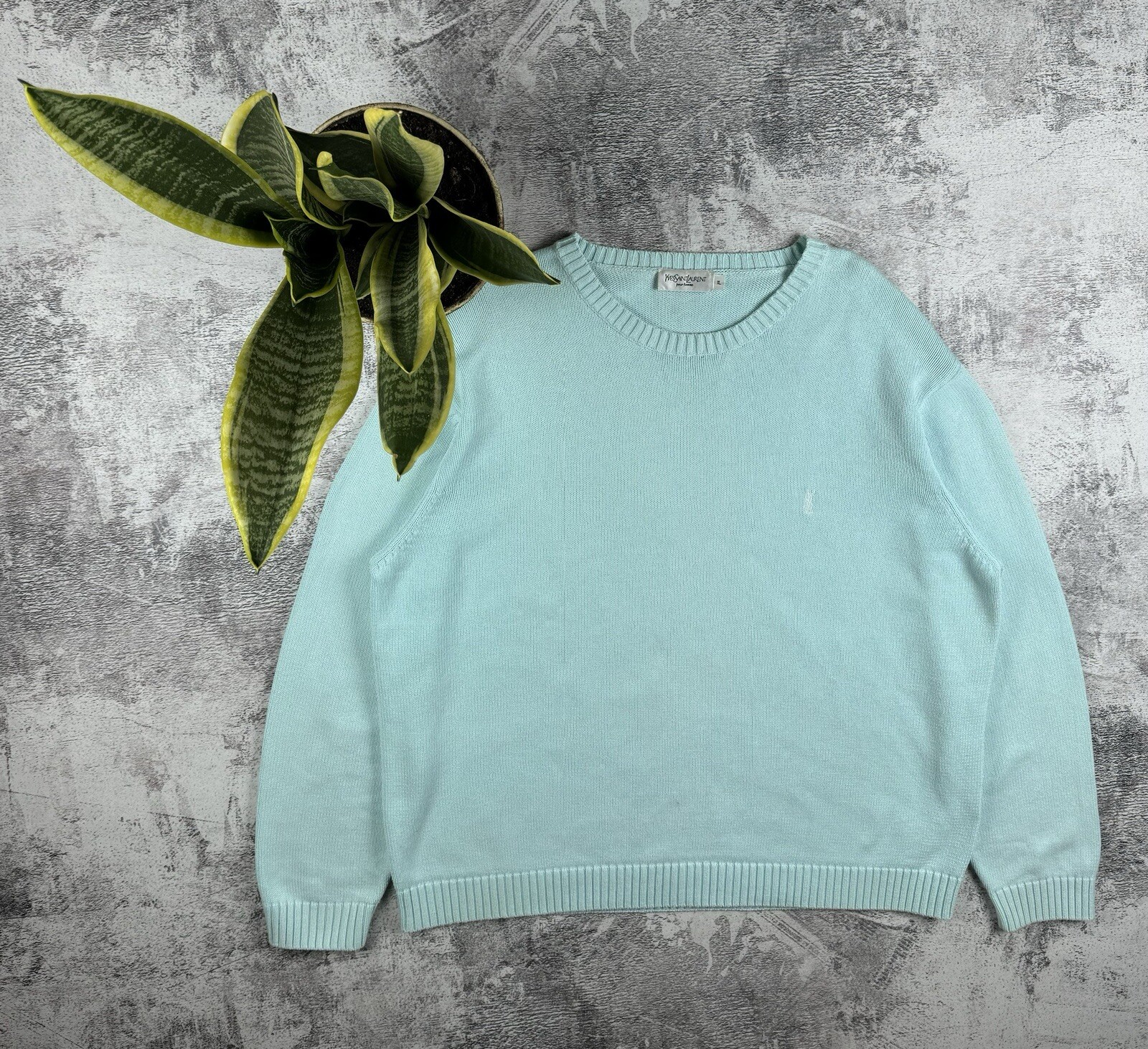 Maglione streetwear di lusso vintage anni '90 Yves Saint Laurent Paris YSL nuovo di zecca lavorato a maglia