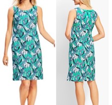 NWOT Talbots Cotton Shift Dress Giraffe Jungle Print Sleeveless 12