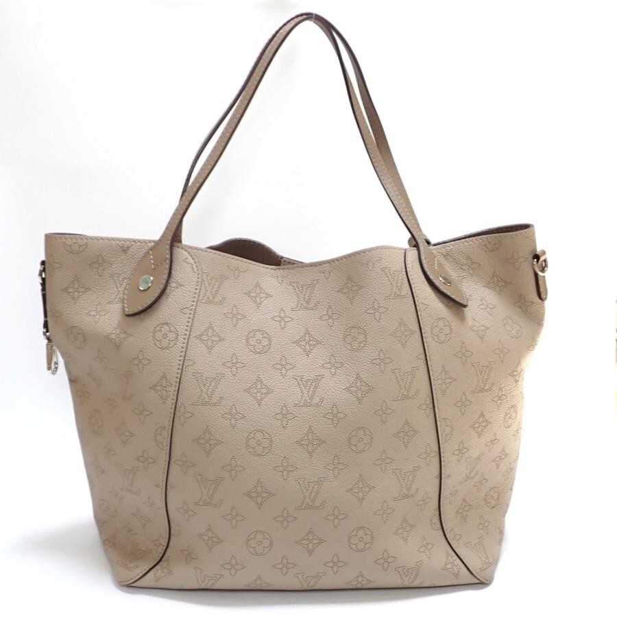 Louis Vuitton Hina Tote MM Galet Gray Mahina Perforated Leather 