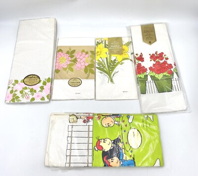 Vintage 1970s Paper Table Covers Bridge Covers Floral Cartoon  One Not Sealed.