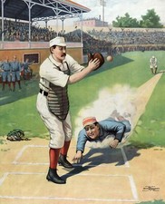 7899.Decoration Poster.Home Room wall interior design.Baseball game.Running base