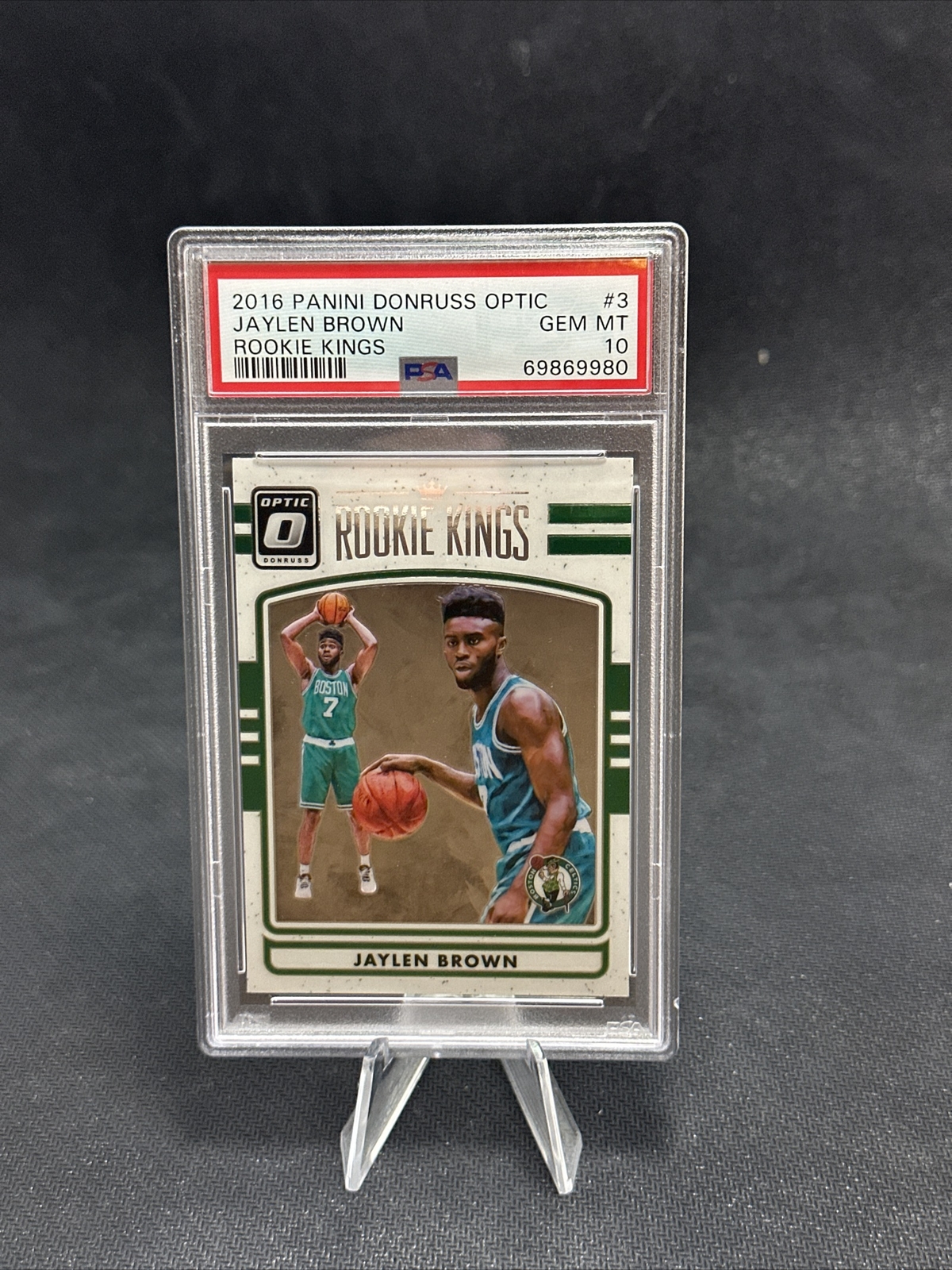 JAYLEN  BROWN rookie  kings 2016 17 PANINI DONRUSS optic   PSA 10