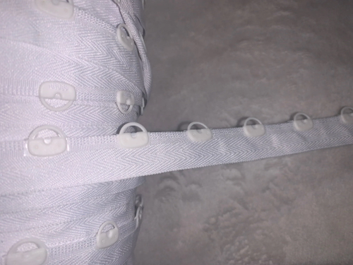 Lot 9.5 yards WHITE Nylon Lacing Tape Plastic D RING corset goth ...