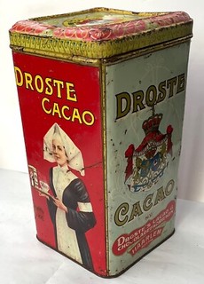 WERBEDOSE DROSTE KAKAO 1KG NONNE KRANKENSCHWESTER HAARLEM HOLLAND POST 1904
