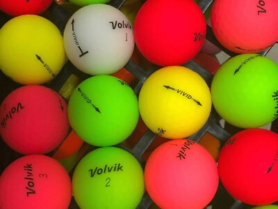 24 Matte Colored Volvik Vivid Assorted Used Golf Balls - 5A Grade AAAAA