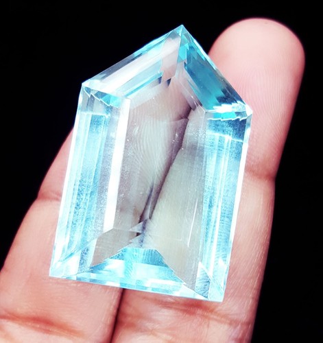 Piedras preciosas sueltas azul aguamarina 60+ quilates certificadas transparente forma elegante gema W572 - Imagen 4 de 12
