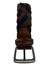 PAOLO DA PONTE men's belt stretch fabric blue multicolor TI452 MADE ITA