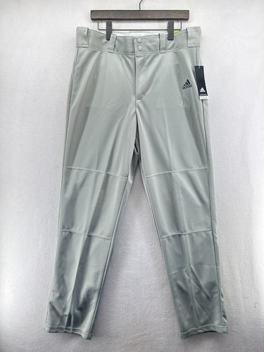Adidas Baseball Pants Gray Men's Size Large Relaxed Fit Open Bottom New