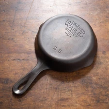 Wagner #2 B Stylized Logo Hand Scribed Size Number Cast Iron Skillet Restored...