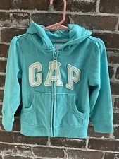 BABY GAP GIRLS 2 YEARS 2T ARCH LOGO HOODIE ZIP UP GUC BLUE