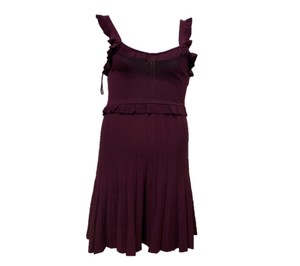 zara burgundy pleated dress