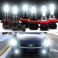 For Nissan Maxima 2009-2014-6PCS LED Headlight Hi/Lo+Fog Light Bulbs Combo Kit