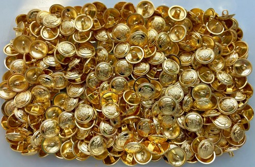 Buttons 15mm 24L Gold Polished Metal Regal Crest Coat of Arms Button Shank L140A - Picture 1 of 24