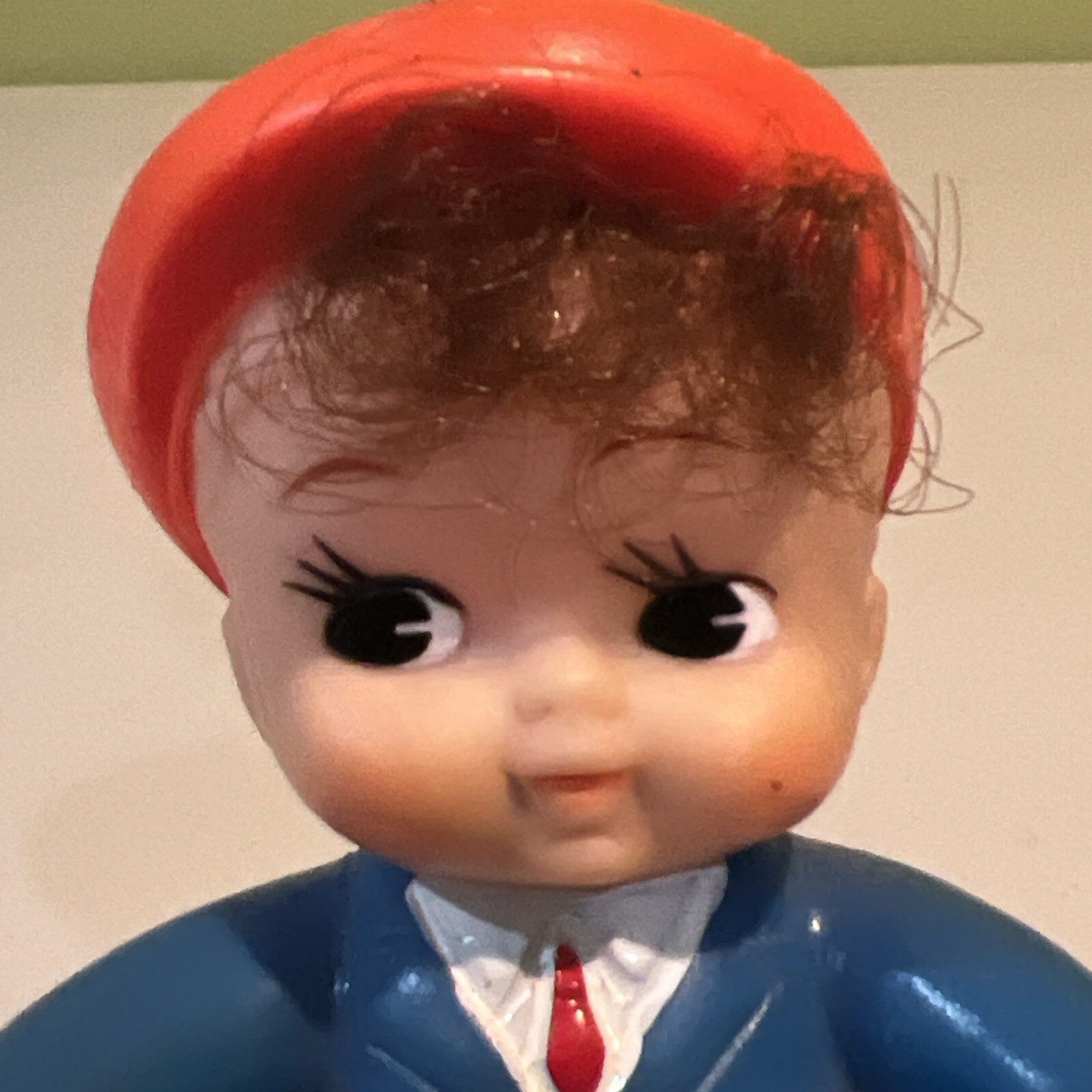 TIN LITHO WIND UP TOY- BOY RIDING TRICYCLE - WORKING - NICE