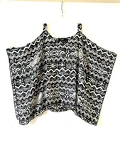 NAIF Womens Teal Multi Cold Shoulder Square Neck Fair Isle Blouse Top Size S