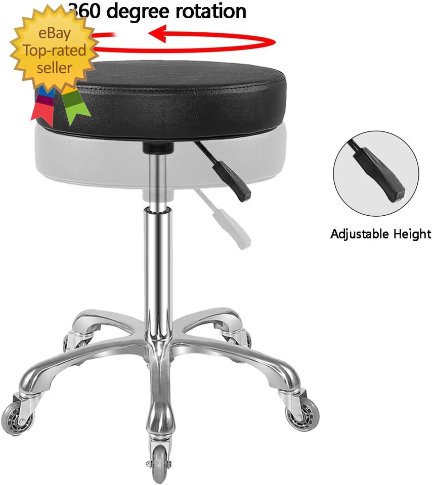 Rolling Stool with Wheels Heavy Duty Hydraulic Massage Stool for Shop Guitar Lab - Image 4 of 4