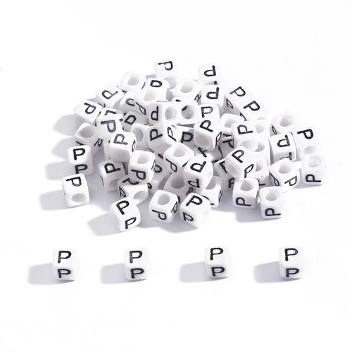 100x Acrylic Cube Letter Beads For Kid Handmade Jewelry Making DIY Bracelet 6mm - Picture 12 of 39