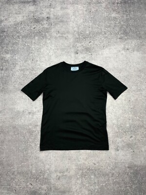 Vintage Prada Milano Total Black Classic Luxury Rare T-Shirt Tee Authentic Women