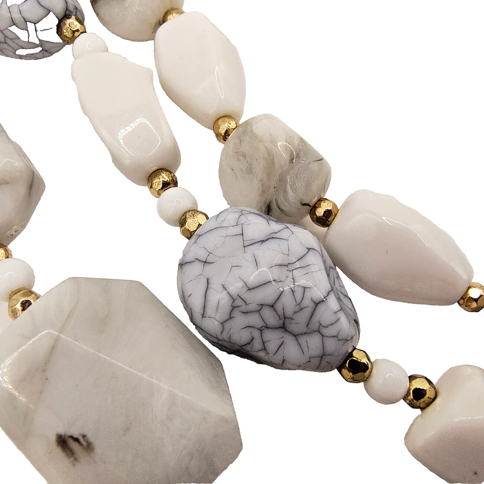 Collar Sugarfix Bauble Bar Imitación Mármol Tri Hilo Tono Dorado Espaciador Cuentas Gruesas Foto 2 de 4