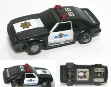 RARE TYCO Ford Mustang POLICE Slot Car LIGHTS & SIREN U-TURN is Very Fun To RUN!