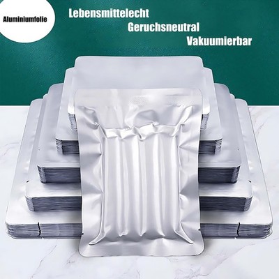 Lebensmittel Aluminium Folie Tasche Vakuumverpackung Vakuum-Folienbeutel 100 Stü