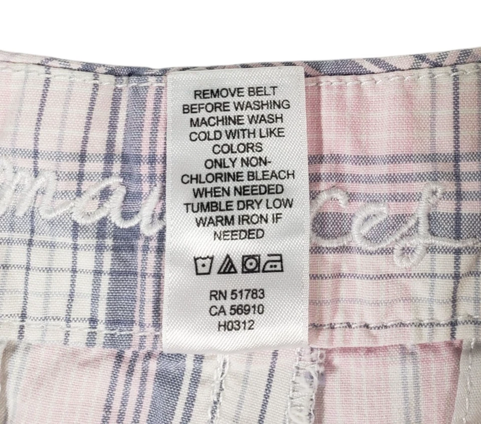 Pantalones Cortos Maurices Mujer Todo Algodón Rosa Gris Cuadros Bolsillos Talla 9/10 Foto 4 de 4