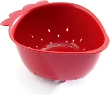 Norpro 1 Quart Mini Strawberry Colander, Red (2-Pack)