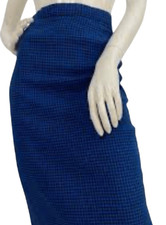Vintage tweed Norton McNaughton vintage blue tweed midi skirt with elastic on si