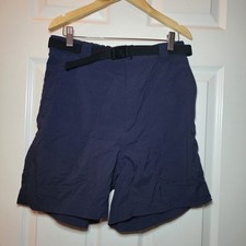 Vintage LL Bean Women's Belted Hiking Shorts Navy Blue Sz 10