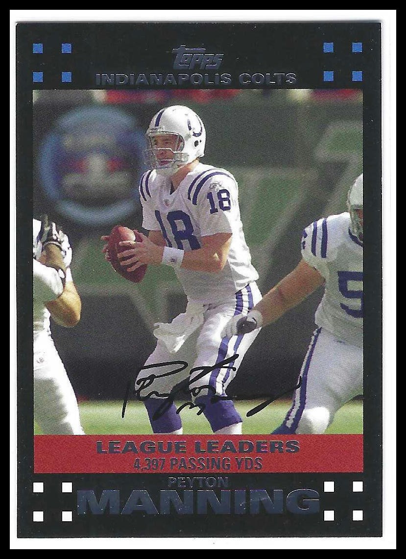 Peyton Manning 2007 Topps League Leaders #396 Indianapolis Colts