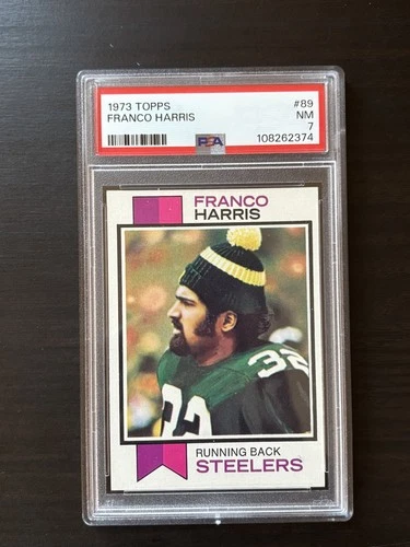Franco Harris 1973 Topps Rookie #89 PSA 7 RC NM SHARP CORNERS Steelers HOF
