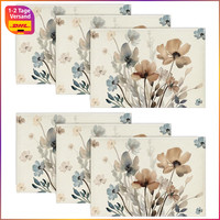 Platzsets 6Er Set Wilde Tuschemalerei Blumen 30X45Cm Waschbar Deko KüChe Party