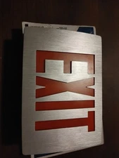 Lithonia LE S 1 R EL N LED EXIT Sign Red Letters Signature Die-Cast Aluminum NEW