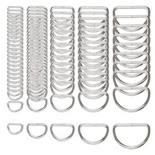 Gwybkq D Rings for Sewing, Metal D 32mm, 25mm/1inch, 20mm, 15mm, 12mm, Silver