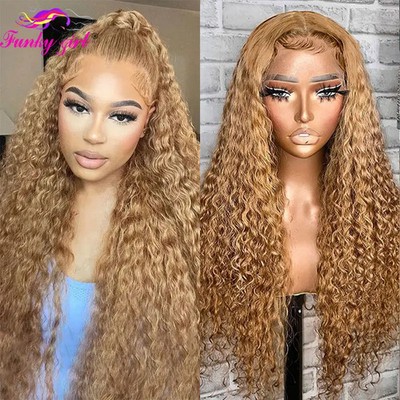 Honey blonde lace front wig Amazon.com : KTOOYKE Honey Blonde 13x6 HD Lace Front Wig  main image 4