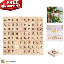 Versatile 100 Pcs Wooden Letter Tiles for DIY Crafts  Educational Fun