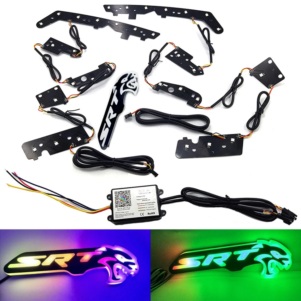 Placa LED DRL RGBW para Jeep Grand Cherokee 2014-2021 APP faros Bluetooth hágalo usted mismo Foto 3 de 4