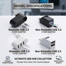 3 Port High Speed USB 3.0 Multi HUB Splitter Expansion Desktop PC Laptop lot